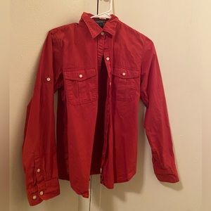 Lauren Ralph Lauren Red Button Down Shirt